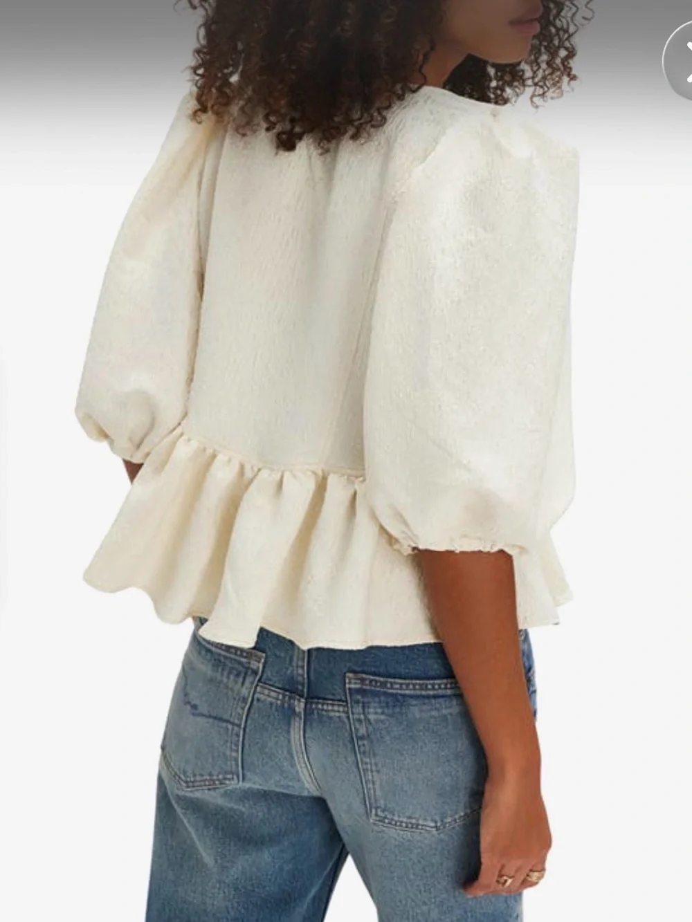 Free People Pamela Bow Top White Alyssum Black Bow